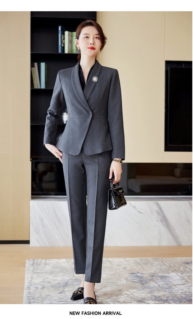 Ensemble tailleur manches longues haut de gamme ChicShe pour femme, tenue professionnelle élégante style déesse, réception de bijouterie_voghion.com