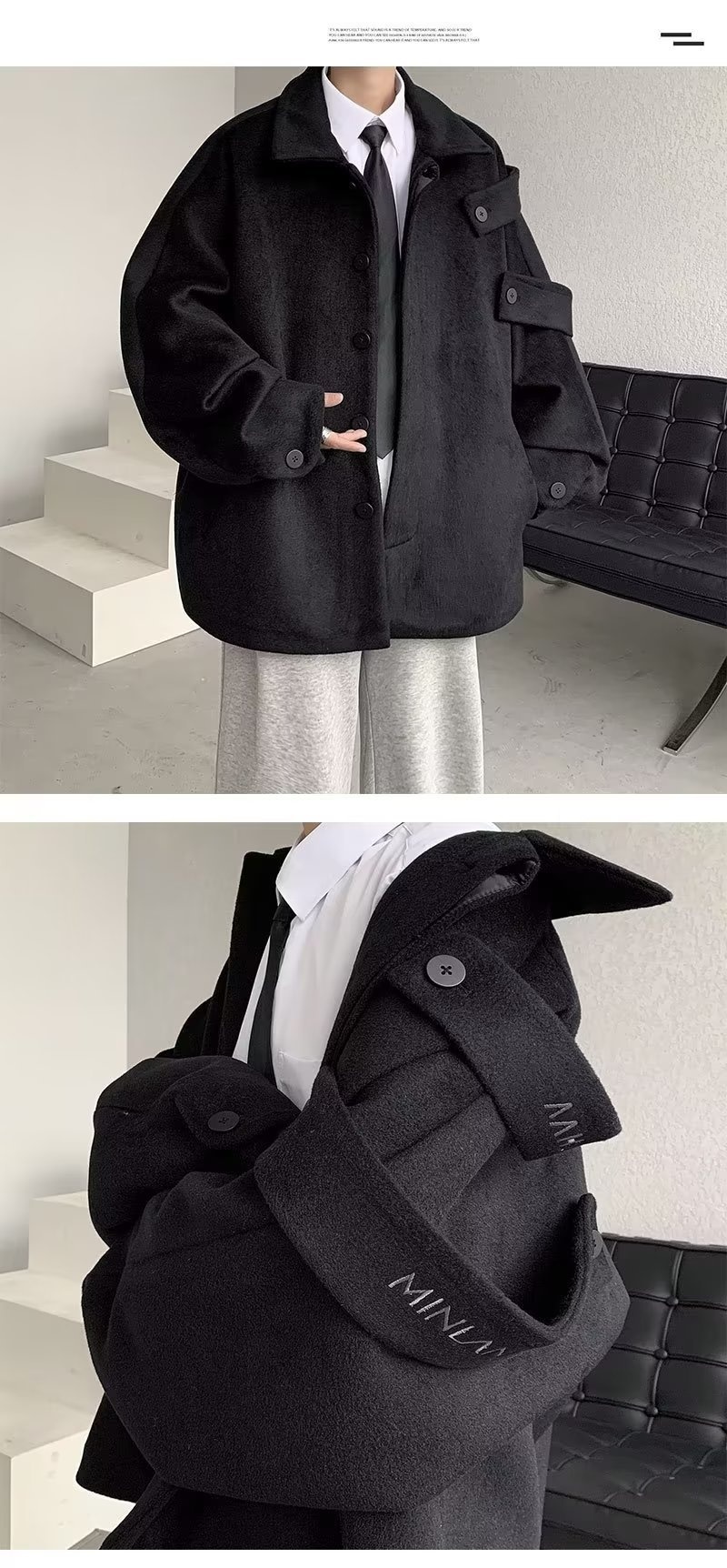 boy Boy Boy Men's High-End Autumn Winter Design DK Woolen Jacket German Style Naples Trench Coat Trendy_voghion.com