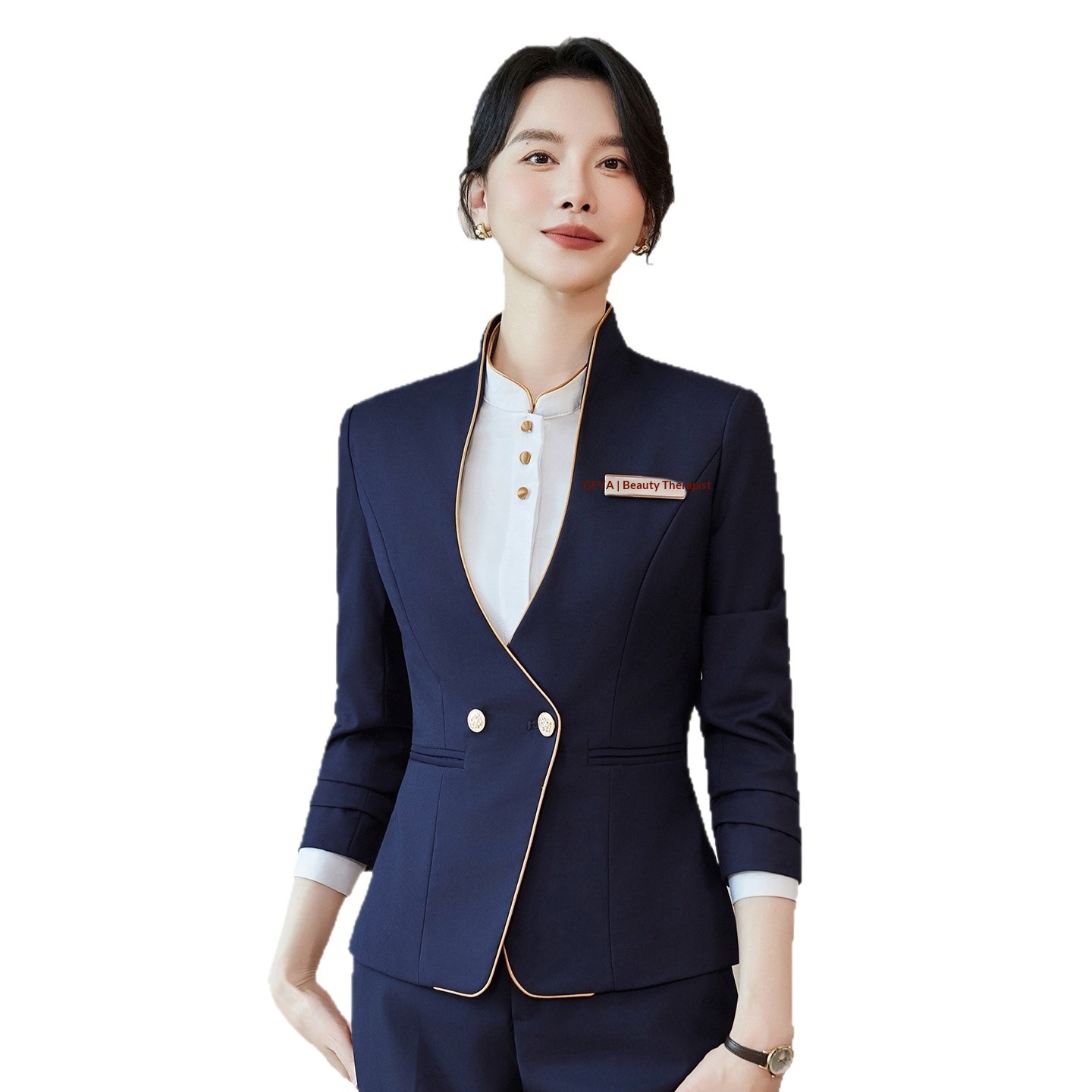ChicShe 2025 Autumn Winter New Elegant Professional Suit Set For Women Flight Attendant Uniform Hotel Front Desk Reception Work_voghion.com