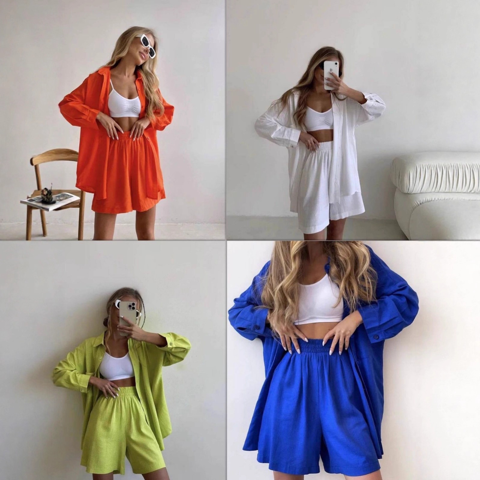 ChicShe Printemps 2024 Nouvelle chemise unie à manches longues, style européen et américain, coupe ample et décontractée_voghion.com