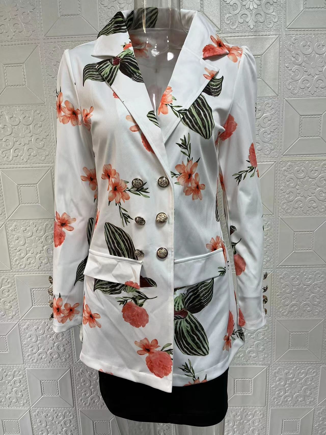 ChicShe Collection Printemps-Automne 2025 : Ensemble jupe courte à manches princesse imprimée, élégant et tendance pour femmes_voghion.com