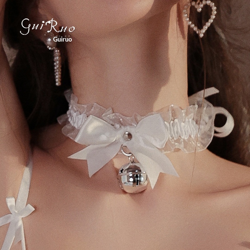 Eros Lab Guiruo - Lencería sexy, tentación apasionada, juguetona, con lazo y cuello de campana, accesorios para mujer, conjunto P21_voghion.com