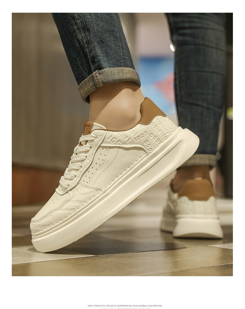 Glide European Suit British Style Thick-Soled White Autumn Breathable Thin Non-Slip Men's Trendy Shoes_voghion.com