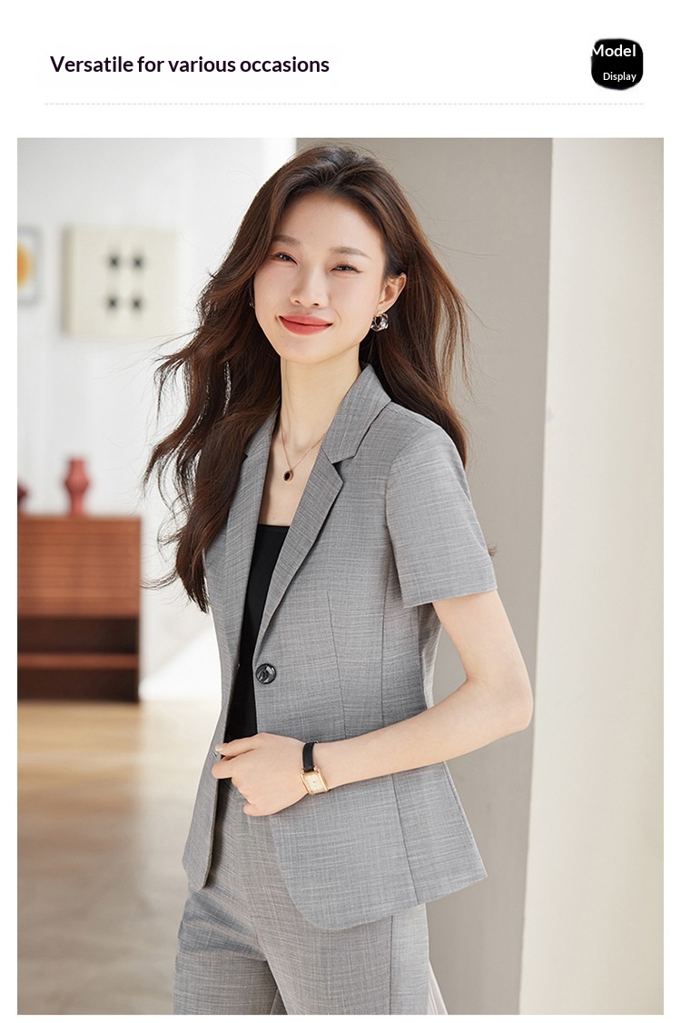 ChicShe Fashion Trendy Elegant Slim Fit Jewelry Beautician Front Desk Workwear 2025 Summer Short Sleeve Formal Suit_voghion.com