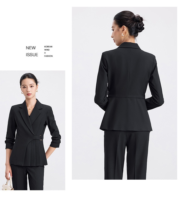 ChicShe 2025 Autunno Elegante Completo Nero da Donna Completo da Lavoro di Alta Qualità per Hotel Reception Gioielleria Negozio Abbigliamento da Lavoro per Donna_voghion.com