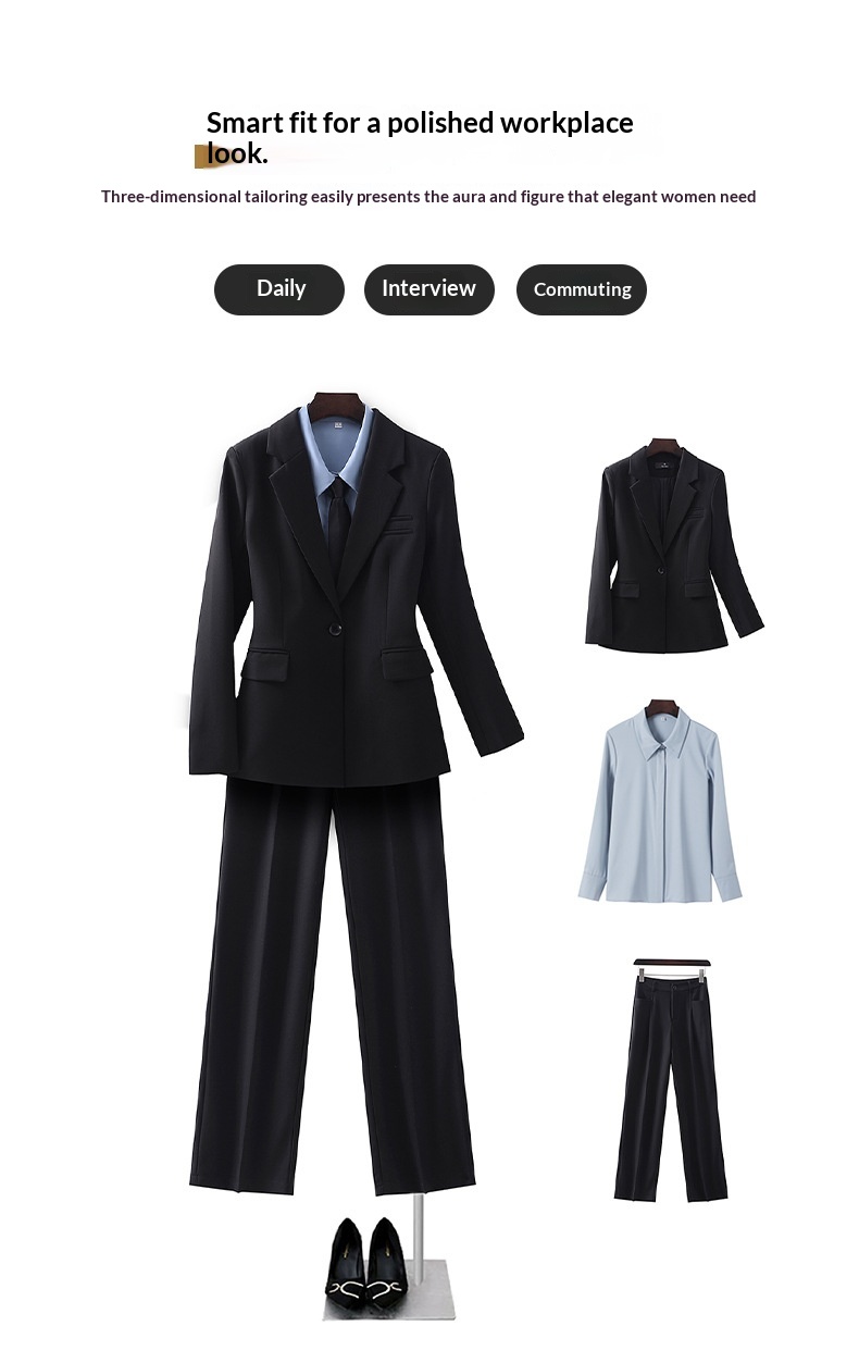 ChicShe Black High-End Long-Sleeve Small Suit Collar Jacket Women's Shirt Pants Skirt Three-Piece Set Spring Autumn Winter New_voghion.com