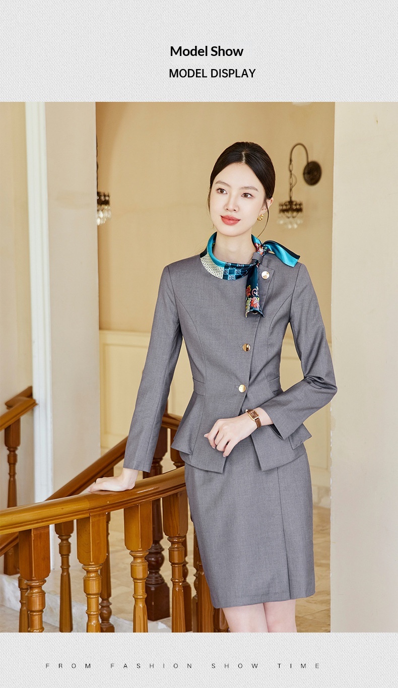 ChicShe all'ingrosso primavera e autunno salone di bellezza hotel reception reception uniforme da lavoro personale di servizio set completo professionale per_voghion.com