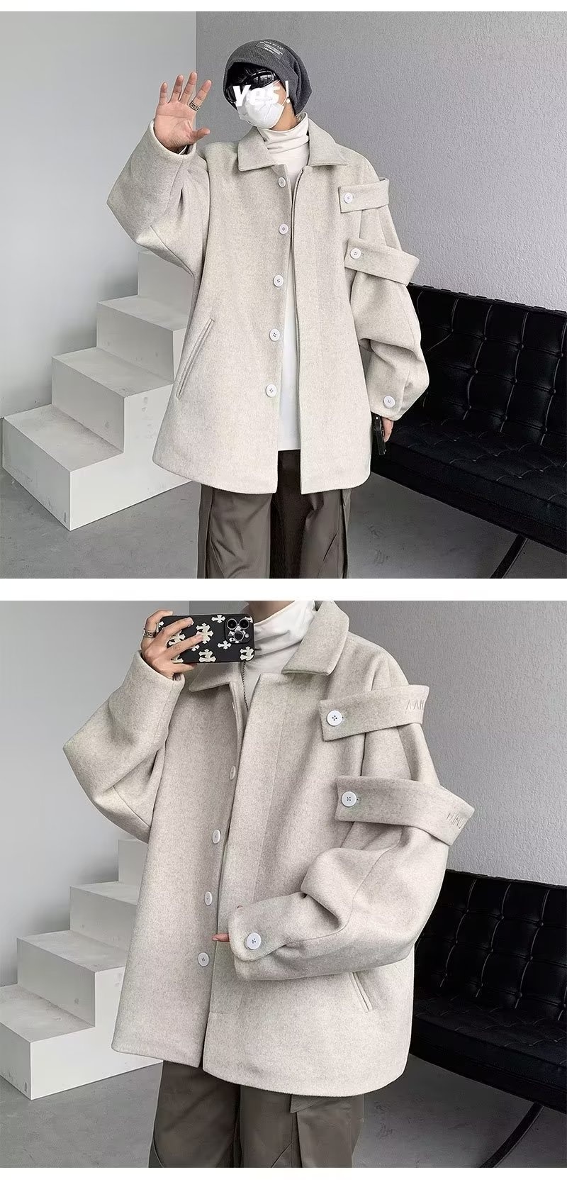 boy Boy Boy Men's High-End Autumn Winter Design DK Woolen Jacket German Style Naples Trench Coat Trendy_voghion.com
