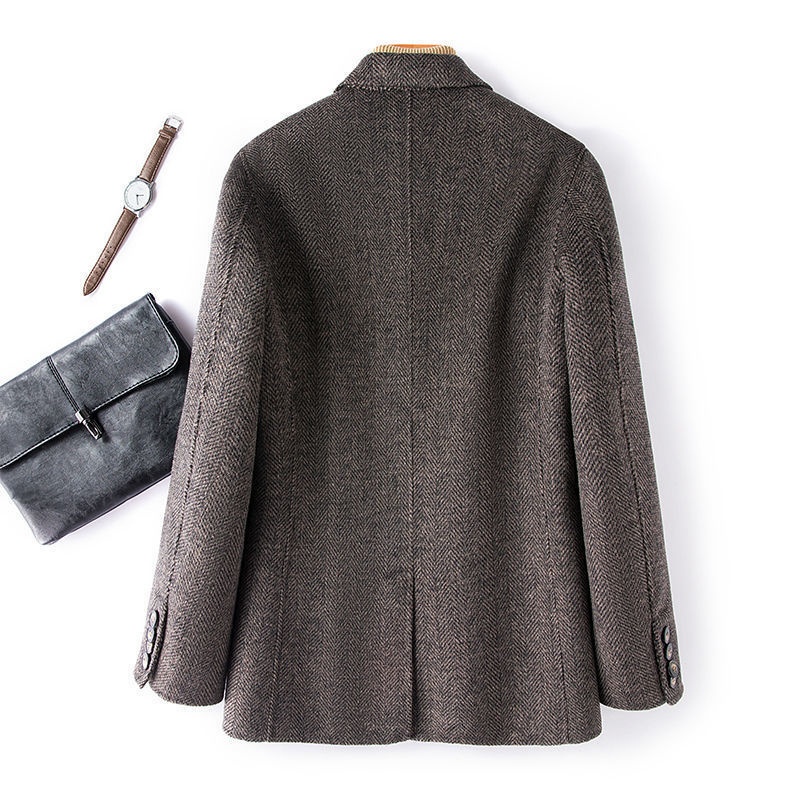 boy Boy Design Sense Double-Sided Wool Coat Men's Short Jacket 23 Autumn Winter Non-Cashmere Thickened Woolen Blazer_voghion.com