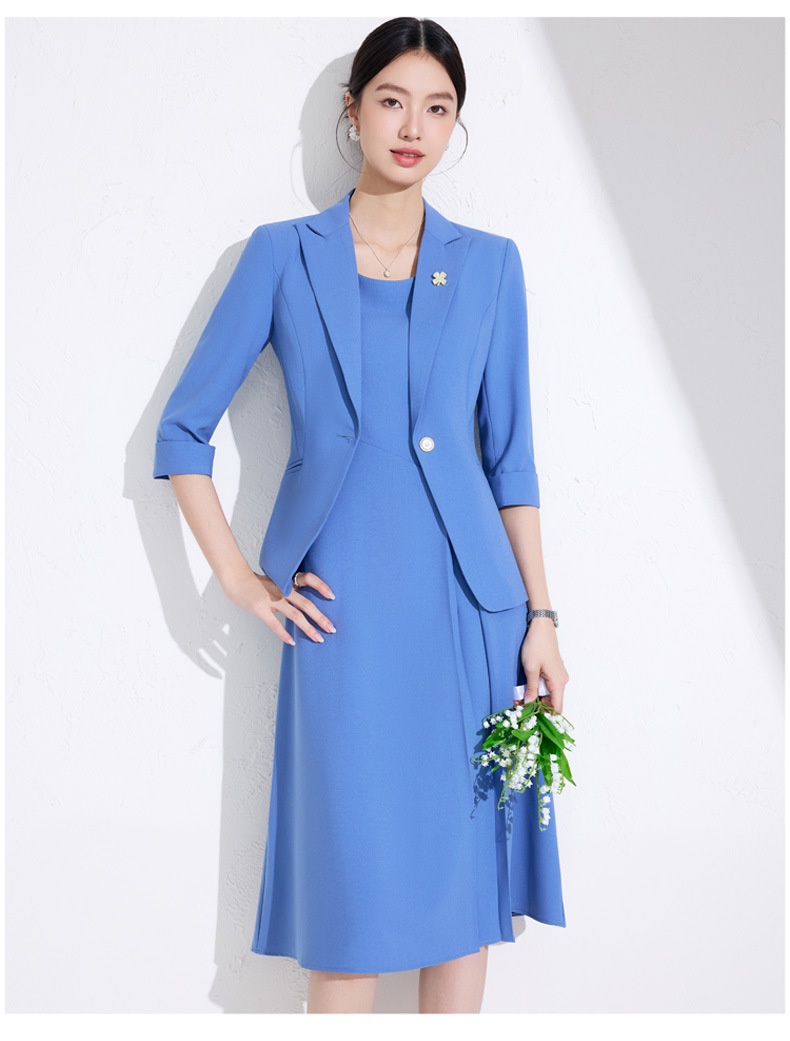 ChicShe Three-quarter Sleeve Small Collar Jacket Women Pants Dress Spring Summer Autumn Two-piece Suit High-end Fashionable_voghion.com