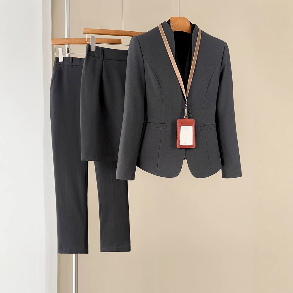 ChicShe Blazer For Women 2025 New Professional Wear Elegant Workwear Suit Front Desk Customer Service Sales Department Uniform_voghion.com