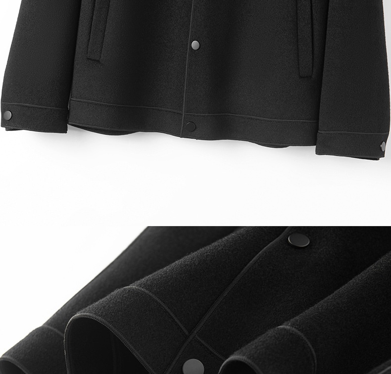 boy Boy 100% Autumn Winter Cashmere Executive Jacket Men's Short Lapel Wool Double-Sided Coat_voghion.com