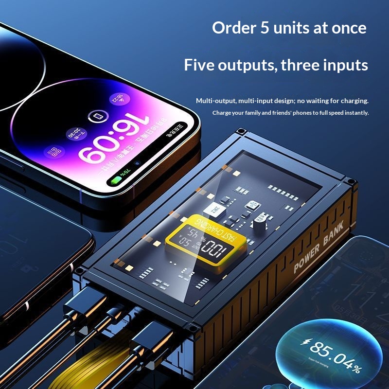 50704555550<=3 66W Super Fast Charging 100000 Power Bank Large Capacity 50000mAH Outdoor Live Streaming Portable Charger 20000_voghion.com