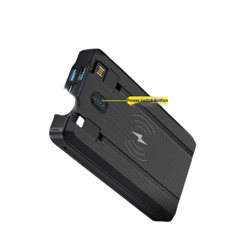 Comes With 4-Wire Solar Power Bank 30000mAh Wireless Large Capacity Two-Way Fast Charging Portable Charger CE_voghion.com