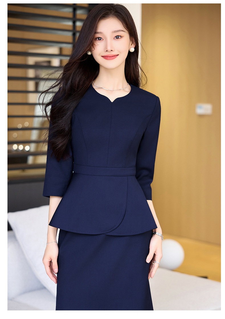 ChicShe 2024 Spring And Autumn New Apricot Color Three-Quarter Sleeve Professional Casual Blazer Women's Pants Skirt Two-Piece_voghion.com