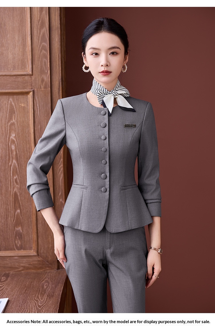 ChicShe Spring And Autumn Long Sleeve Suit Pants Women Professional High-end Fashion Slim Fit Navy Blue Sales Department_voghion.com