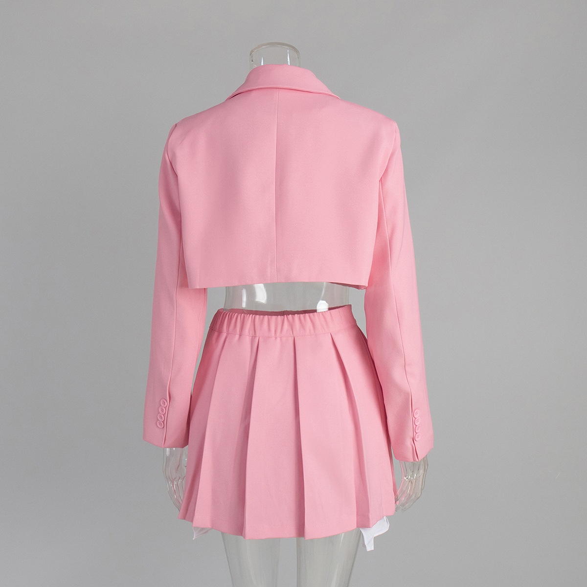 ChicShe Cross-Border Short European And American 2025 Spring Summer Y2K Right Shoulder Lapel Small + Mini Skirt Suit Set_voghion.com