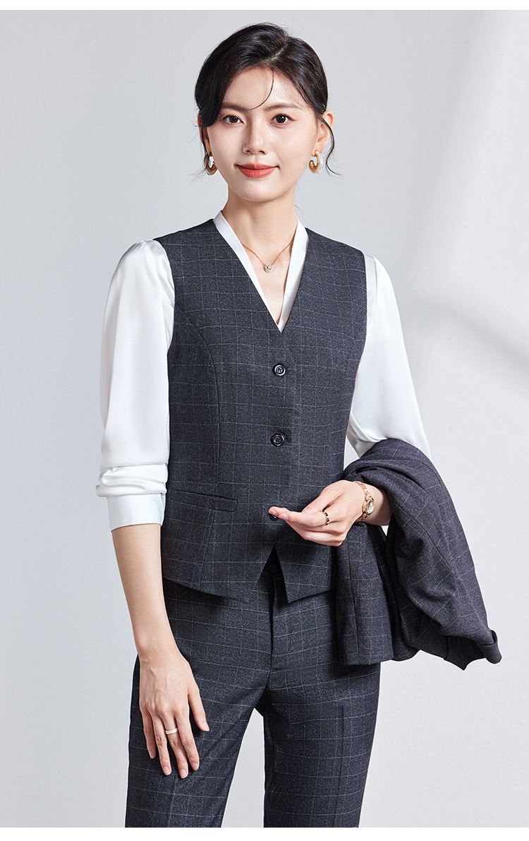 ChicShe High-End-Anzug für Damen, modisch im koreanischen Stil, Hotel- und Businesskleidung, neue Herbst-/Winterkollektion, formelle Kleidung, elegante Businesskleidung, karierter Blazer_voghion.com