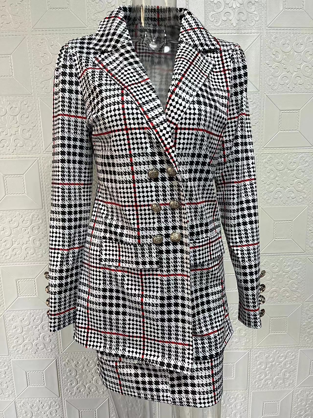 ChicShe Collection Printemps-Automne 2025 : Ensemble jupe courte à manches princesse imprimée, élégant et tendance pour femmes_voghion.com