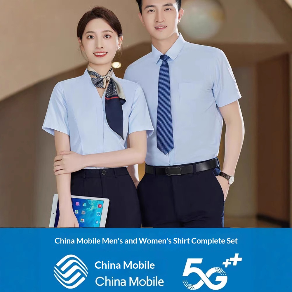 ChicShe China Mobile Company Business Hall Work For Men Women Long And Shirts Uniforms Short Sleeve Full Set New Style_voghion.com