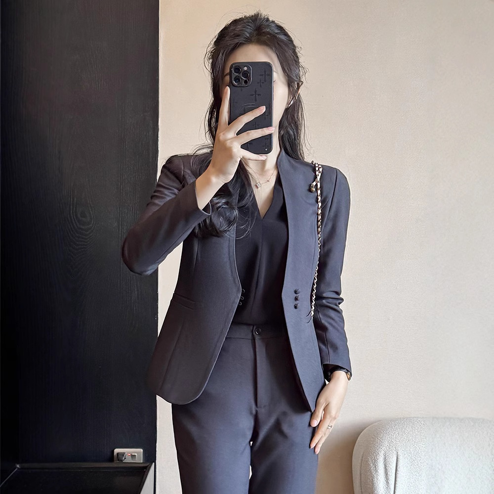 ChicShe Blazer For Women 2025 New Professional Wear Elegant Workwear Suit Front Desk Customer Service Sales Department Uniform_voghion.com