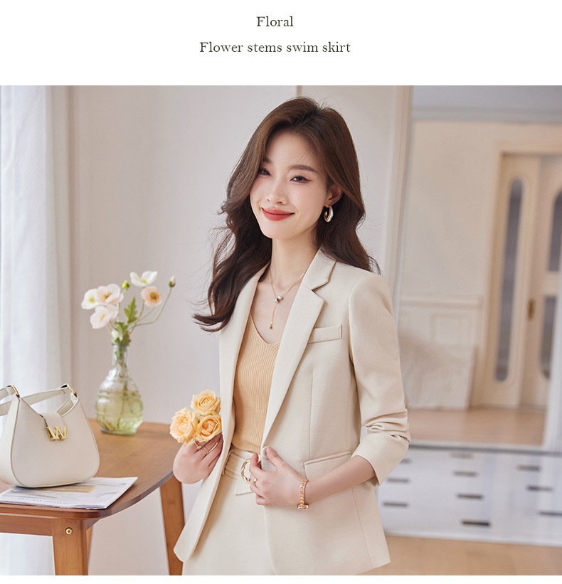 ChicShe Elegant And Small Jacket For Women OL Pink Suit Skirt High-Waisted Professional Two-Piece Set_voghion.com