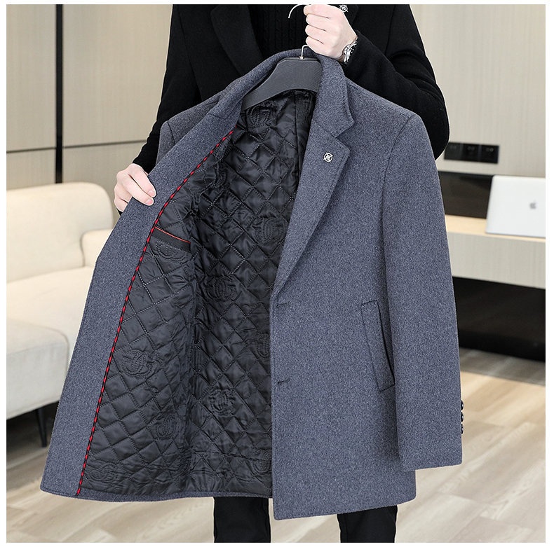 boy Boy Klonti - Autumn Winter Mid-Length Men's Wool With Turn-Down Collar Trench Coat D6609-p135_voghion.com