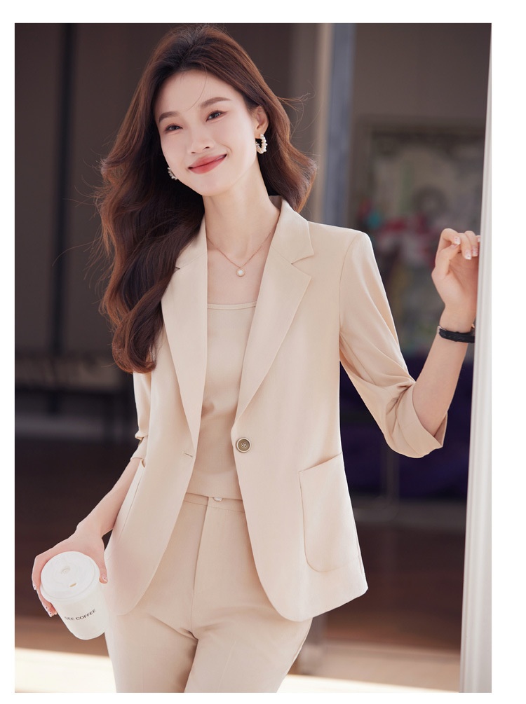 ChicShe 2024 Spring Summer New Professional Wear Women's High-end Mid-sleeve Suit Set Elegant Jewelry Hotel Beautician Uniform_voghion.com