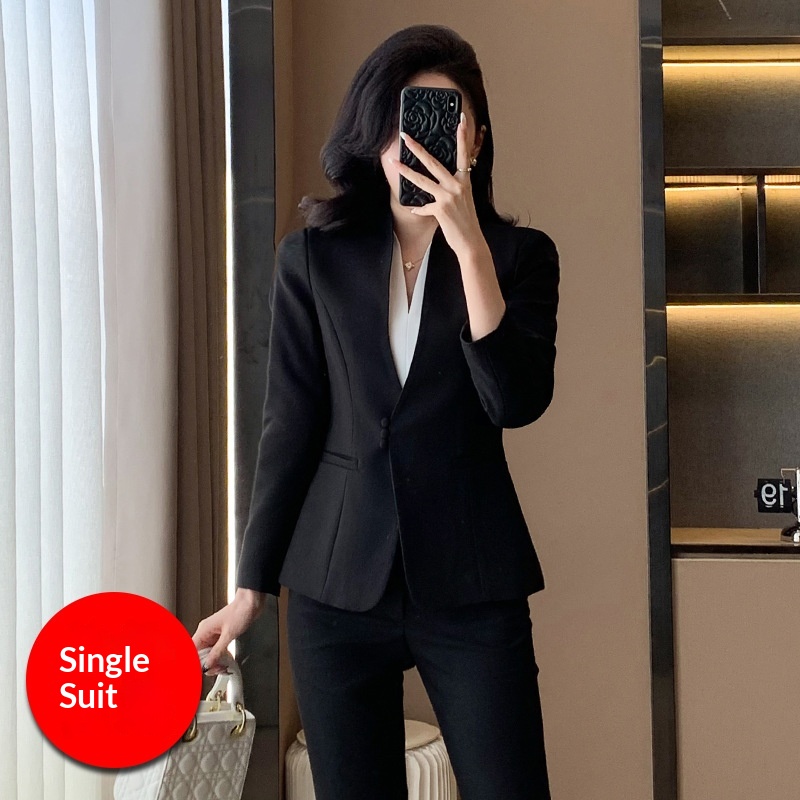 ChicShe Blazer For Women 2025 New Professional Wear Elegant Workwear Suit Front Desk Customer Service Sales Department Uniform_voghion.com