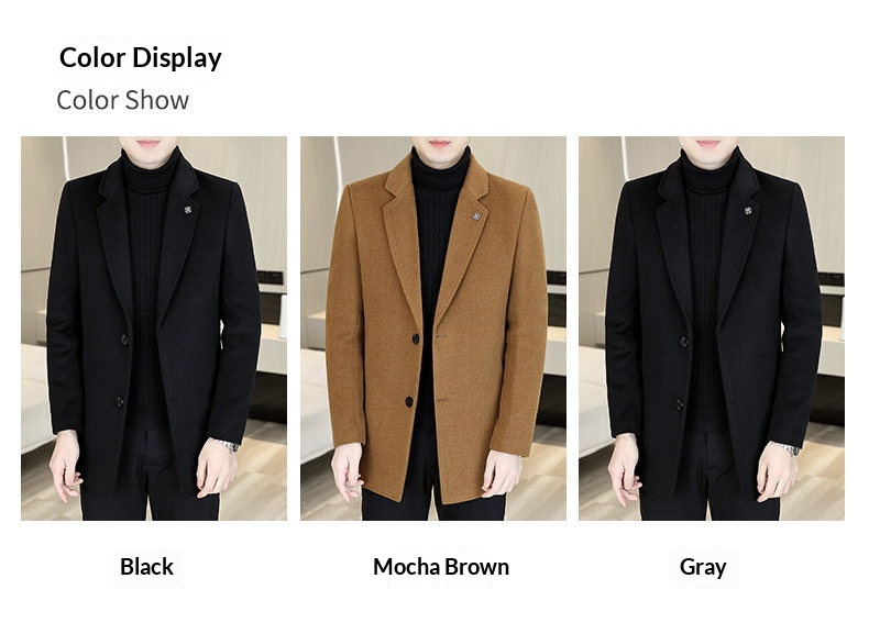 boy Boy Klonti - Autumn Winter Mid-Length Men's Wool With Turn-Down Collar Trench Coat D6609-p135_voghion.com