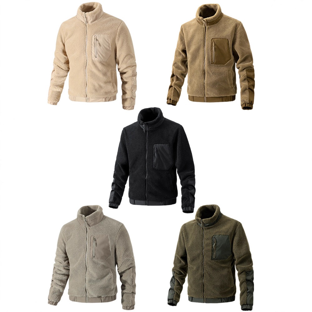 boy Boy Cross-Border Lamb Wool For Men, Autumn And Winter Stand Collar Fleece Casual New Style Export Jacket Cardigan Outdoor_voghion.com