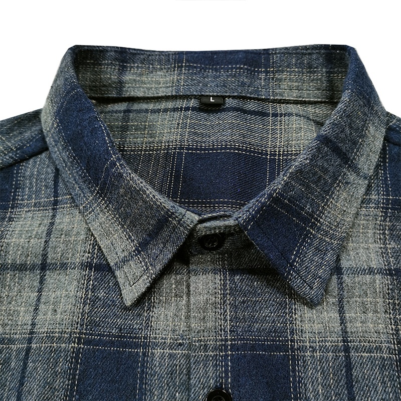 ForMen 2022 Cross-Border Loose Flannel Autumn Winter European And American Long Sleeve Plaid Casual Shirt Men's Style_voghion.com
