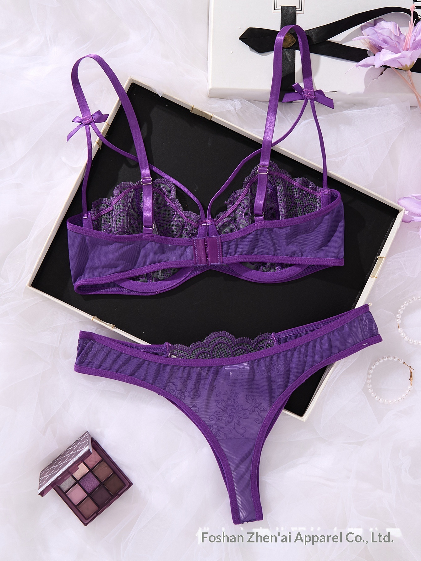 Eros Lab Foreign Trade Source Paar Spaß Transparentes Netz Stickerei Dreipunkt Stil Sexy Dessous Set 57_voghion.com