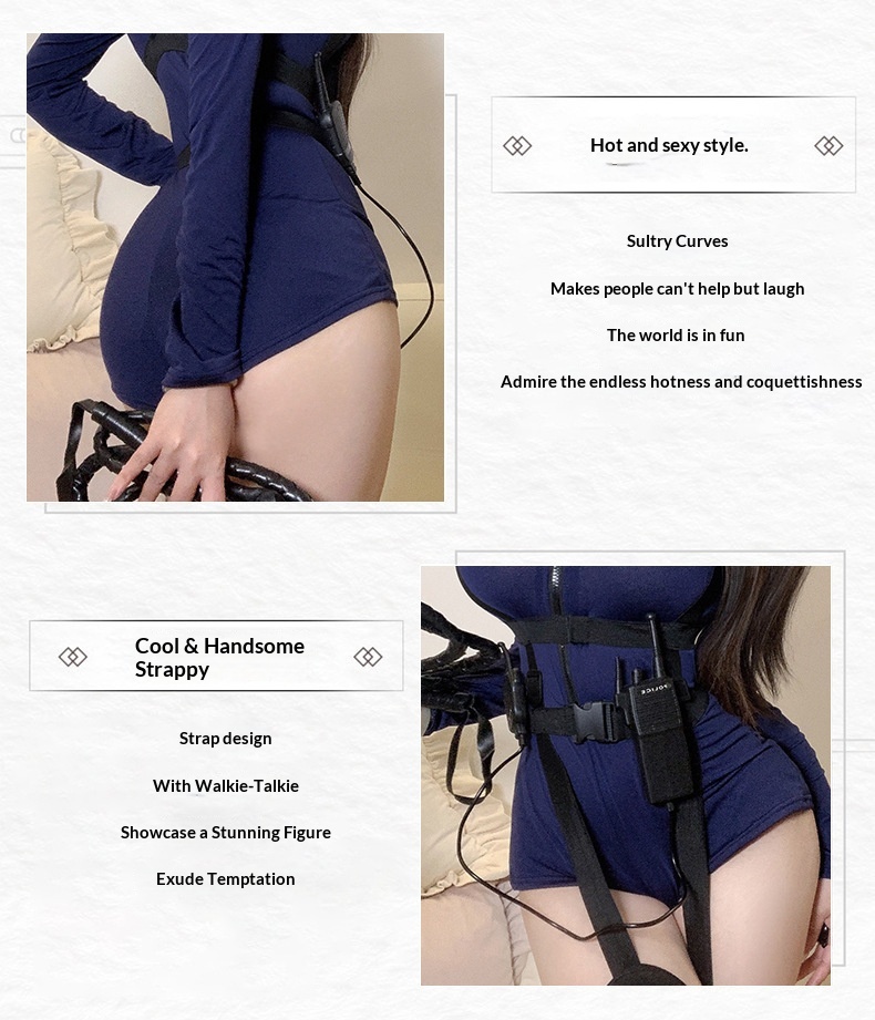 Eros Lab Halloween-Nachtclub-Polizistin-Cosplay-Uniform-Set, sexy Dessous, verführerische Abstinenz, europäischer und amerikanischer Stil_voghion.com