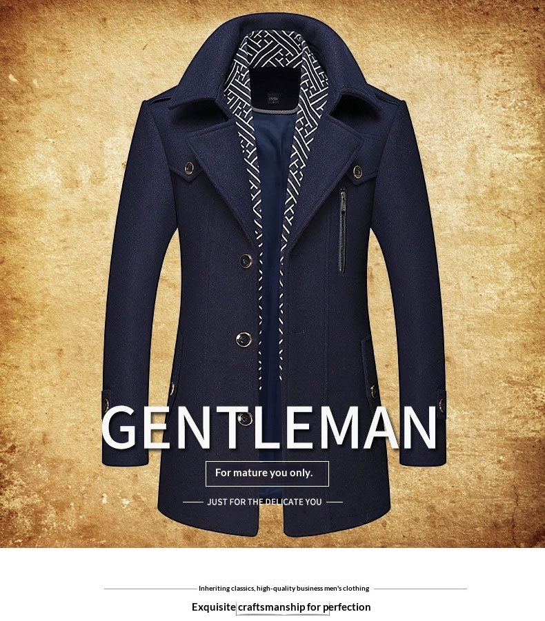 boy Boy New In Stock Wool Autumn Winter Men's Scarf Collar Warm Woolen Trench Middle-aged Coat Jacket_voghion.com