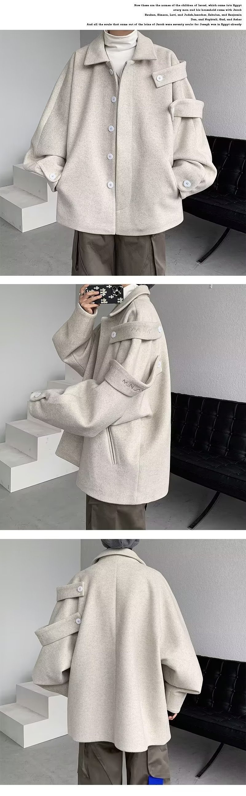 boy Boy Boy Men's High-End Autumn Winter Design DK Woolen Jacket German Style Naples Trench Coat Trendy_voghion.com