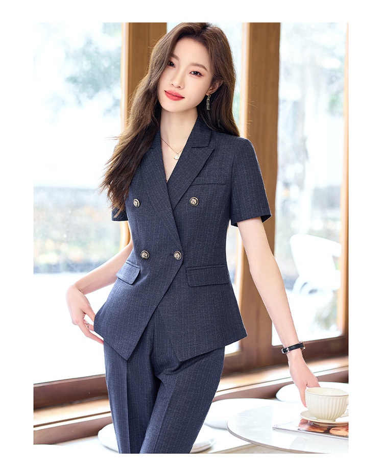 ChicShe High-End Striped Suit Set For Women Summer 2025 New Professional Formal Wear Elegant Hotel Manager Workwear Blazer_voghion.com