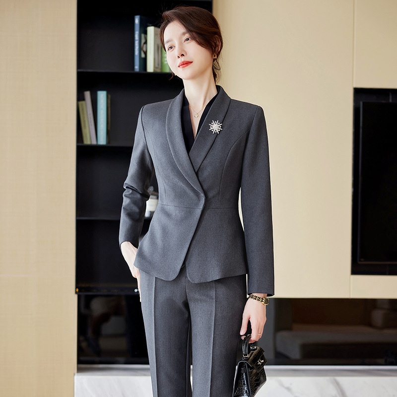 Ensemble tailleur manches longues haut de gamme ChicShe pour femme, tenue professionnelle élégante style déesse, réception de bijouterie_voghion.com