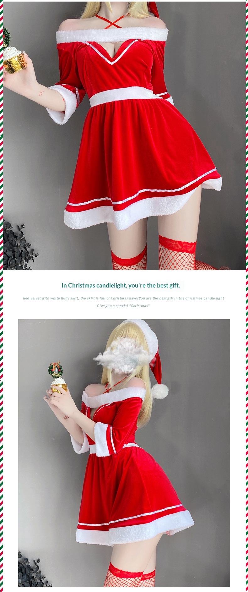 Eros Lab Lin Linting Dessous-Set für Damen – Verführerische Weihnachts- und Festtagsdessous – Flirt- und Bett-Set 2493_voghion.com