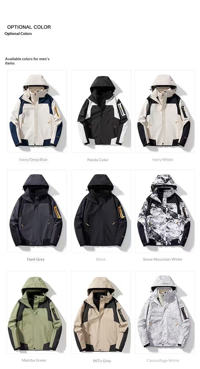 boy Boy Robo Outdoor 3-in-1 For Men And Women, Couple's Large Size Hiking Suit With Fleece, Warm Three-Piece Set Jacket_voghion.com