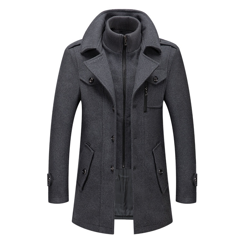 boy Boy Boy Autumn Winter Business Fashion Double Collar Cold-Resistant Woolen Men's Jacket Cross-Border Wool Coat Men_voghion.com