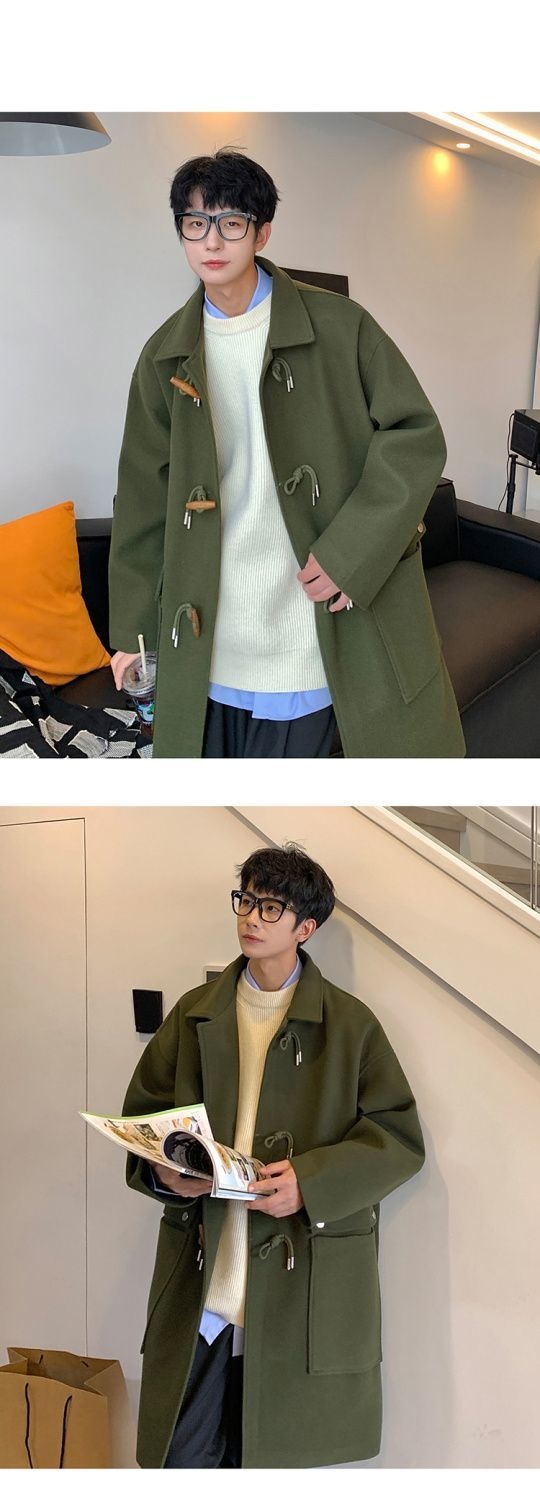 boy Boy Boy Horn Button Wool For Men Thickened Mid-Length Over-the-Knee Trench Coat Autumn Winter Vintage Casual Woolen Jacket_voghion.com