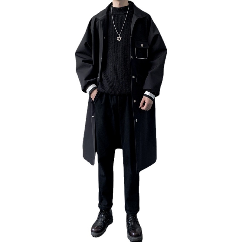 boy Boy Boy 2022 New Autumn Winter Trench Mid-Length Elegant Over-the-Knee Coat Men Mature Style_voghion.com