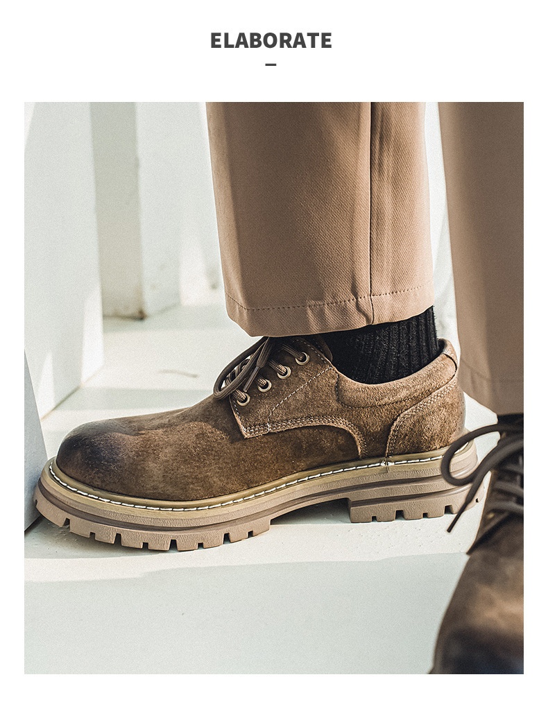 Glide Glide Spring Nw Lathr Pigskin British Rtro Low-top Thick-sold Hight-incrasing Non-slip Casual Work Shos Mn's_voghion.com