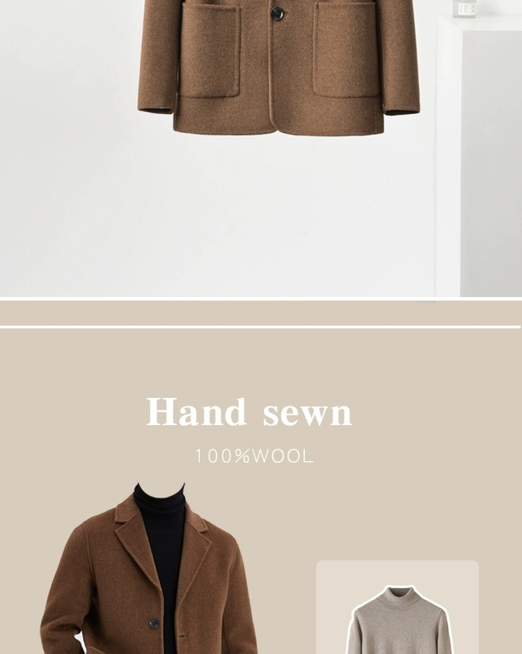 boy Boy Boy Autumn Winter 100% Wool High-End Double-Sided Suit Business Casual Woolen Coat Men's Clothing_voghion.com