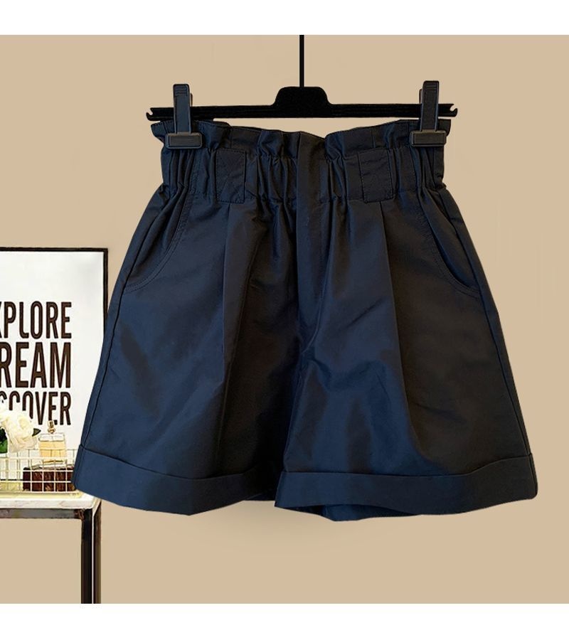 ChicShe Plus Size Women's Summer New Style Slightly Chubby MM Elegant Ruffled Chiffon Blouse Versatile Slimming Shorts Two-Piece_voghion.com