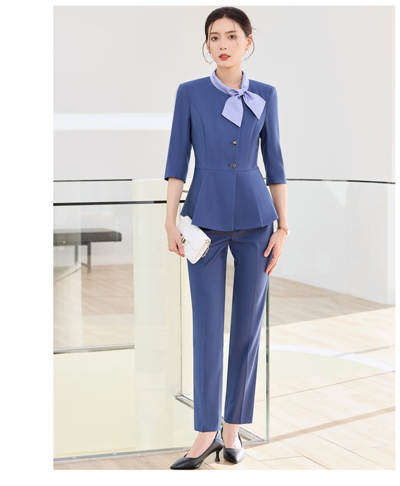 ChicShe Gray Professional Three-Quarter Sleeve Blazer Mid-Sleeve Women's Pants Skirt Two-Piece Set Spring Autumn Workwear_voghion.com