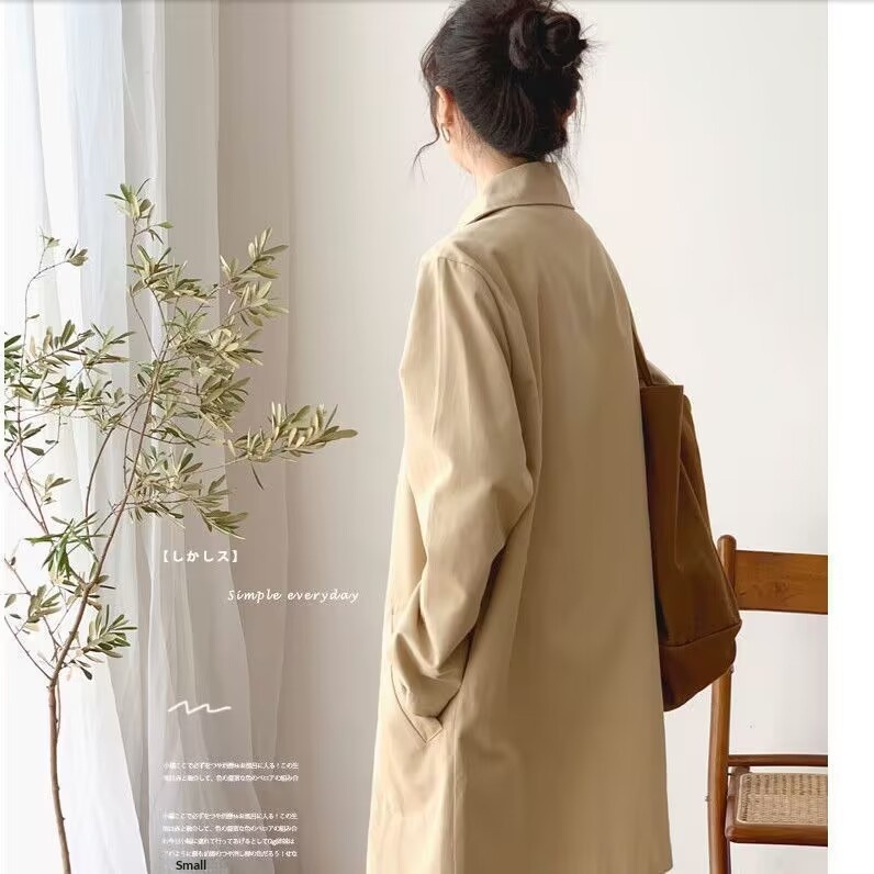 Women's Clothing Women's Clothing Women's Clothing Women's Clothing College Style Mid-Length Trench Coat Women, Autumn A_voghion.com