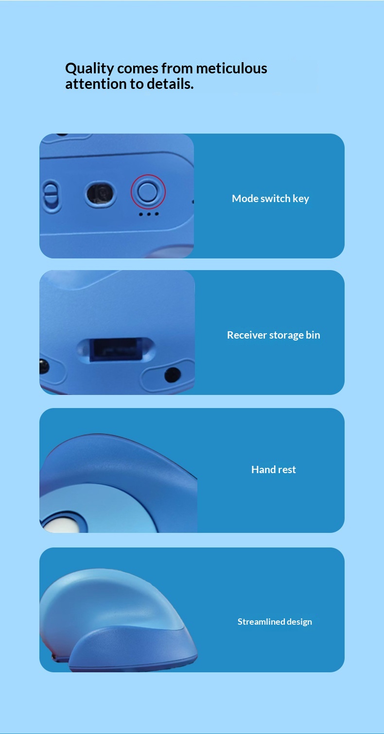 NeoGear Mobile Mouse Dual Mode Three Channel Silent Vertical Wireless In Stock Button Ergonomic_voghion.com