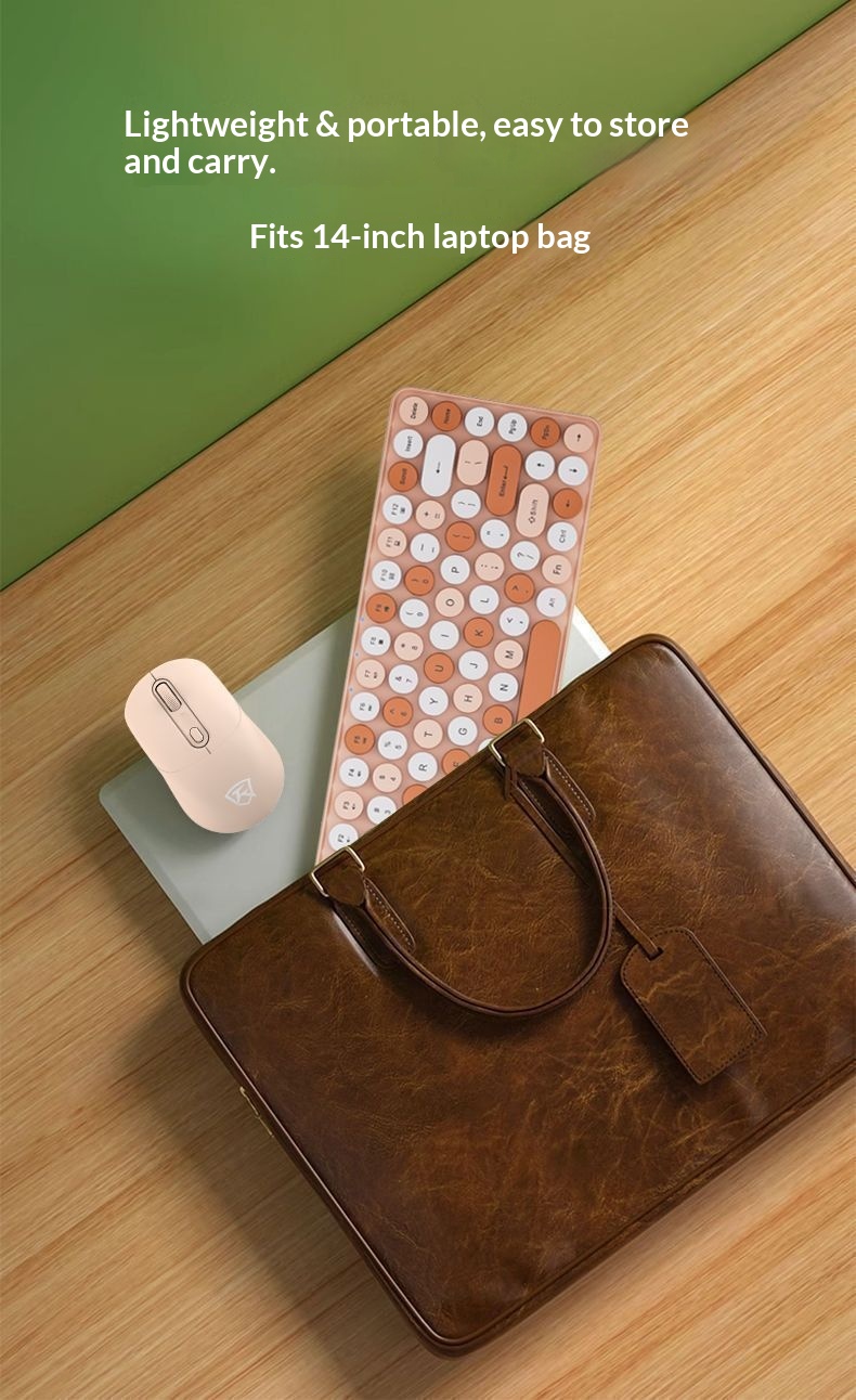 NeoGear Kabellose Tastatur und Maus mit Bluetooth, drei Modi, wiederaufladbar, niedlich, tragbar, leise – ideal für Computer und Laptops, auch für Mädchen_voghion.com